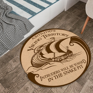 Viking Territory Round Shape Doormat - Custom Name - Doormat - GoDuckee