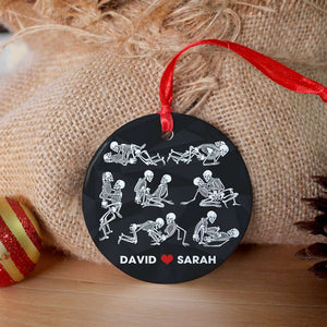 Funny Naughty Skeleton Couple Personalized ceramic Ornament, Christmas Gift For Couple - Ornament - GoDuckee