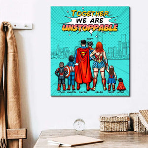Family Together We Are Unstoppable - Personalized Wood Sign - Wood Sign - GoDuckee