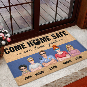 Personalized Police Doormat - Come Home Safe We Love You - Doormat - GoDuckee