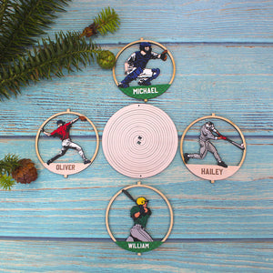 Personalized Baseball Player Pose Ornament, Christmas Tree Decor - Ornament - GoDuckee