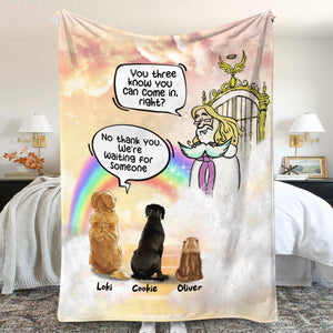 No Thank You I'm Waiting For Someone, Personalized Heaven Dog & Cat Blanket - Blanket - GoDuckee