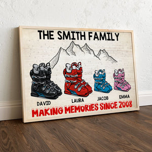 Personalized Skiing Family's Boots Poster - Making Memories Since Year - Poster & Canvas - GoDuckee