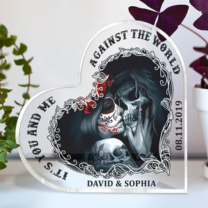 It's You And Me, Personalized Heart Shaped Acrylic Plaque, Gift For Couple - Decorative Plaques - GoDuckee