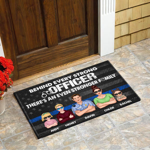 Personalized Police Doormat - There's An Even Stronger Family - Doormat - GoDuckee
