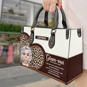 Glam ma Noun, Family Grandma And Children Leather Bag - Leather Bag - GoDuckee