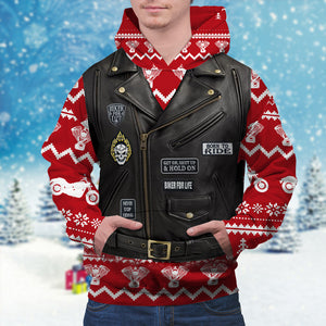 Sons With Arthritis Ibuprofen Chapter Personalized Christmas Biker Hoodie, Gift For Biker - AOP Products - GoDuckee