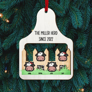 Cow Family Personalized Farm Ornament, Christmas Gift - Ornament - GoDuckee
