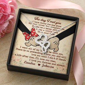 Couple I Love You Forever - Personalized Double Heart Necklace - Jewelry - GoDuckee