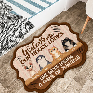 Personalized Cat Breeds - Benelux Shape Doormat - Welcome Our House Looks Like We're Losing A Game Of Jumanji - Doormat - GoDuckee