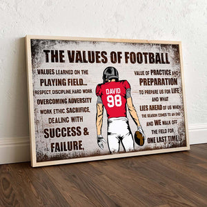 The Values Of Football, Player Football Canvas Poster Gift - Poster & Canvas - GoDuckee
