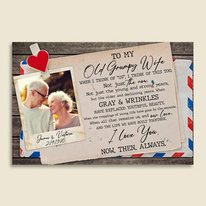 Custom Old Couple Photo Poster - To My Old Grumpy Wife - Poster & Canvas - GoDuckee
