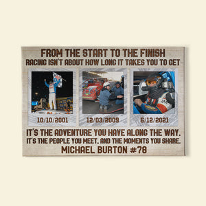 Custom Racing Photo Poster - From The Start To The Finish Racing Isn't About How Long It Takes You - Poster & Canvas - GoDuckee