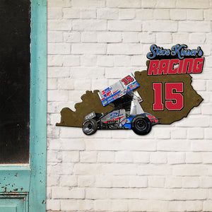 Custom made 4th of July racing metal sign with your favorite racecar photo - Metal Wall Art - GoDuckee