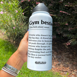 Personalized Gym Besties Water Bottle - We Do It For The After Selfie - Water Bottles - GoDuckee