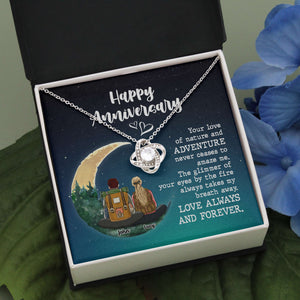 Camping Couple Happy Anniversary - Personalized Love Knot Necklace - Jewelry - GoDuckee