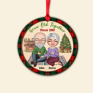 Grow Old Together Personalized Old Couple Ornament, Christmas Tree Decor - Ornament - GoDuckee