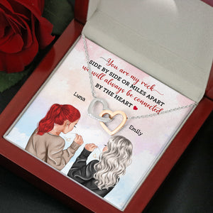 Bestie You Are My Rock - Personalized Interlocking Hearts Necklace - Jewelry - GoDuckee