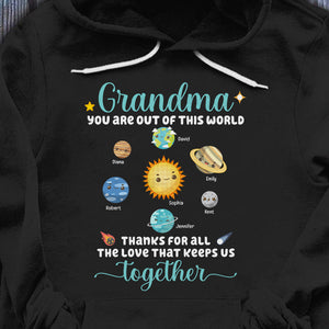 Grandma Thanks For All The Love That Keeps Us Together, Personalized Shirt, Grandma And Grandkids System Shirt, Mother's Day, Birthday Gift For Grandma - Shirts - GoDuckee
