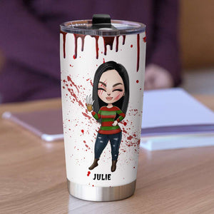 Personalized Horror Girl Tumbler Cup - If At First You Don't Succeed - Tumbler Cup - GoDuckee