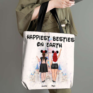 Friends Happiest Besties On Earth, Personalized Bestie Tote Bag, Gifts for BFFs - Tote Bag - GoDuckee