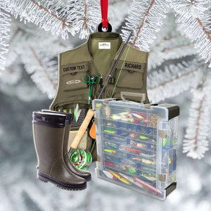 Fishing Gear Personalized Acrylic Ornament, Christmas Decor For Fishing Lovers - Ornament - GoDuckee