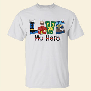 Custom Letters, Personalized Firefighter's Wife Shirt, Love My Hero - Shirts - GoDuckee