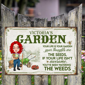 Gardening Your Life Is Your Garden - Personalized Metal Sign - Metal Wall Art - GoDuckee