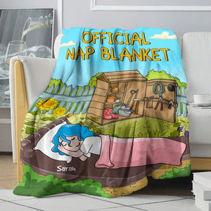 For Gardening Girl - Personalized Cartoon Sleeping Girl - Official Nap Blanket - Blanket - GoDuckee