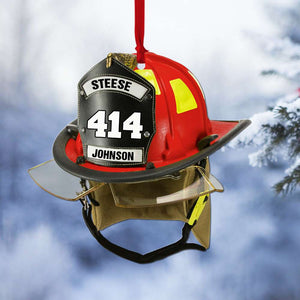 Firefighter Helmet - Personalized Christmas Ornament - Ornament - GoDuckee