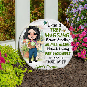 Garden Girl I Am A... - Personalized Round Wooden Sign - Wood Sign - GoDuckee