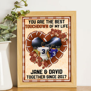 American Football Poster - Custom Couple Photo - You Are The Best Touchdown Of My Life - Heart Shape - Poster & Canvas - GoDuckee