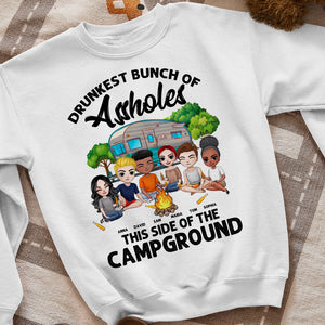 Drunkest Bunch Of Assholes Personalized Shirts,Gift For Camping Friends - Shirts - GoDuckee