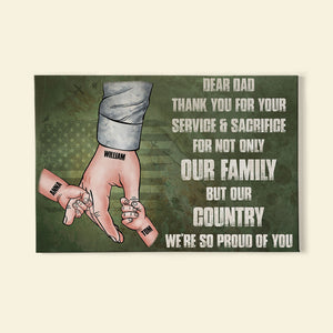 Dear Dad Thank You For Your Service And Sacrifice Personalized Veteran Dad Canvas Print - Poster & Canvas - GoDuckee