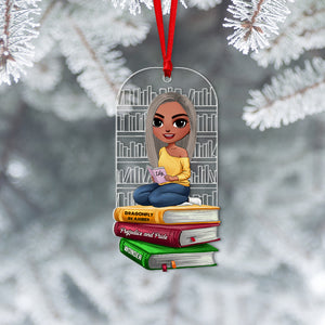 Book Little Girl Doll Reading Books, Personalized Acrylic Ornament bao0811 - Ornament - GoDuckee