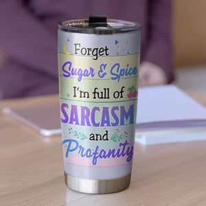 Personalized Unicorn Sisters Tumbler - Forget Sugar & Spice - Sarcasm - Tumbler Cup - GoDuckee