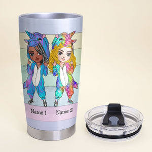 Personalized Unicorn Sisters Tumbler - Forget Sugar & Spice - Sarcasm - Tumbler Cup - GoDuckee