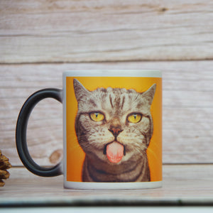 Custom Photo Magic Mug, Funny Gift For Cat Lovers, Cat Dad, Cat Mom - Magic Mug - GoDuckee