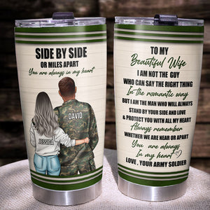 Personalized Military Couple Tumbler Cup - You Are Always In My Heart - Tumbler Cup - GoDuckee