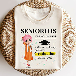 Senioritis Definition - Personalized Shirt - Chibi Graduation Front View - Shirts - GoDuckee