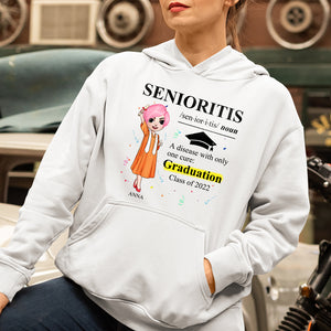Senioritis Definition - Personalized Shirt - Chibi Graduation Front View - Shirts - GoDuckee