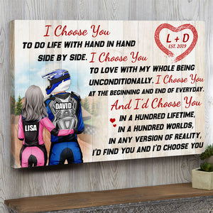 Personalized Motocross Couple Poster - I Choose You - Poster & Canvas - GoDuckee