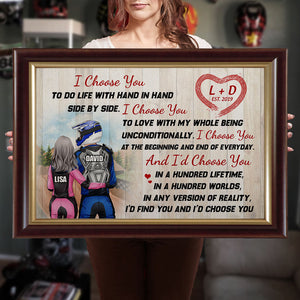 Personalized Motocross Couple Poster - I Choose You - Poster & Canvas - GoDuckee