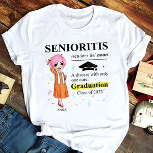 Senioritis Definition - Personalized Shirt - Chibi Graduation Front View - Shirts - GoDuckee