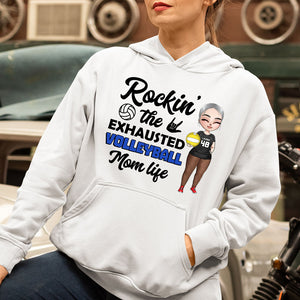 Volleyball Rockin' The Exhausted - Personalized Shirts - Shirts - GoDuckee