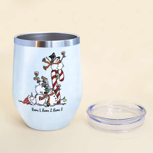 Snowman Friend Wine Tumbler - We Go Together Like Drunk & Disorderly - Wine Tumbler - GoDuckee