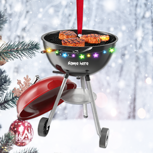BBQ Smoker Ornament - Personalized Grill Christmas Ornament - Custom Name - Ornament - GoDuckee