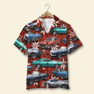 Seamless Tribal Pattern, Custom Classic Car Photo Hawaiian Shirt, Summer Gift (Car0902) - Hawaiian Shirts - GoDuckee