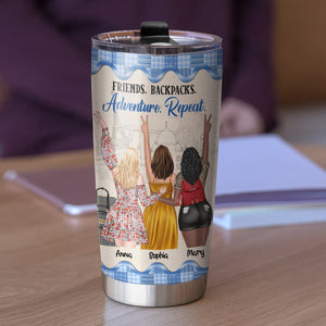 A Journey Is Best Measured In Friends Personalized Travel Friends Tumbler, Gift For Friends - Tumbler Cup - GoDuckee
