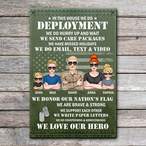 We Honor Our Nation's Flag Personalized Military Metal Sign Gift For Family - Metal Wall Art - GoDuckee